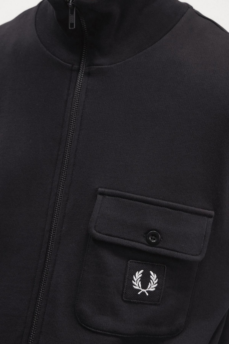 Fred Perry Funnel Neck Träningsjacka Herr Svarta | ESEHC90614