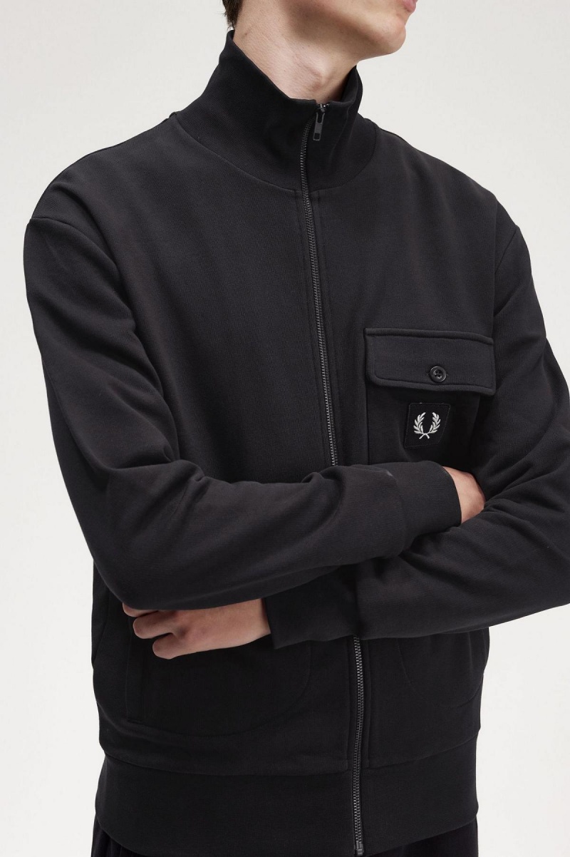 Fred Perry Funnel Neck Träningsjacka Herr Svarta | ESEHC90614