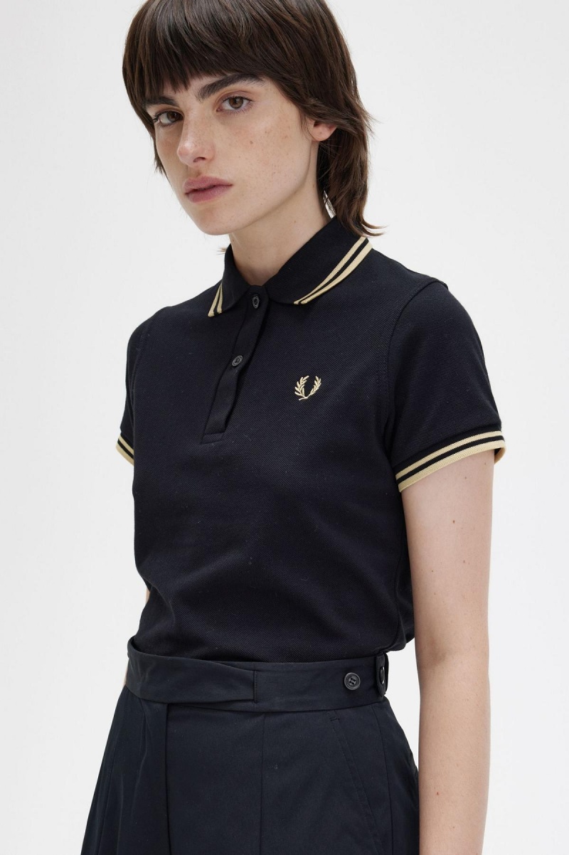 Fred Perry G12 T-shirt Dam Svarta | BSESD47449