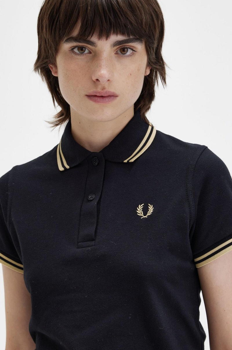 Fred Perry G12 T-shirt Dam Svarta | BSESD47449