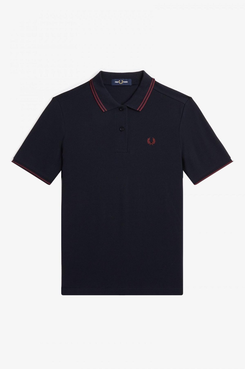 Fred Perry G3600 Fred Perry Shirt Dam Marinblå | USEND99658