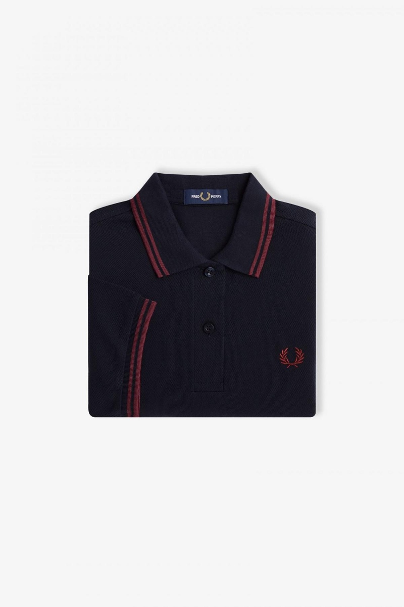 Fred Perry G3600 Fred Perry Shirt Dam Marinblå | USEND99658