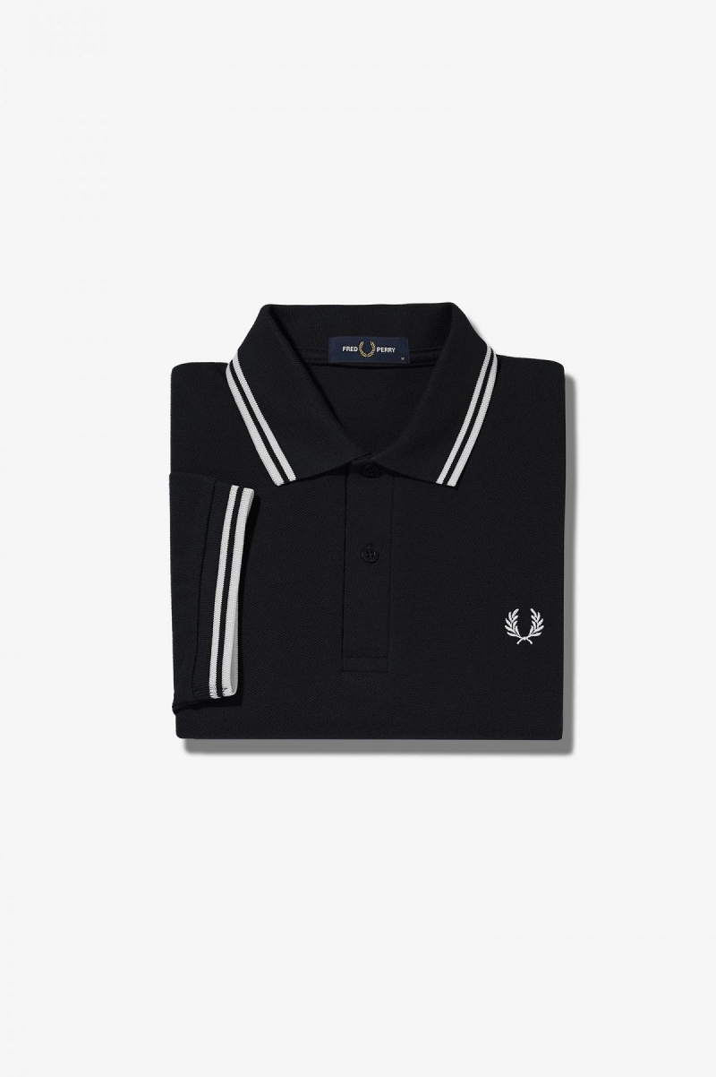 Fred Perry G3600 Fred Perry Shirt Dam Svarta Vita Vita | SEEGJ24539