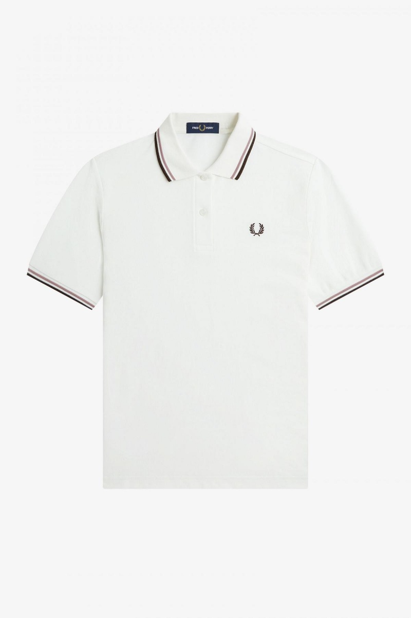 Fred Perry G3600 Fred Perry Shirt Dam Vita Mörkrosa | SENEJ22449