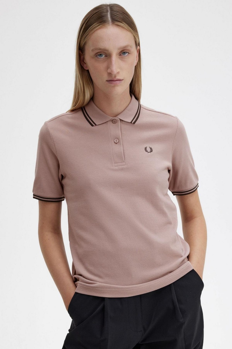 Fred Perry G3600 T-shirt Dam Mörkrosa | FSEUI25546