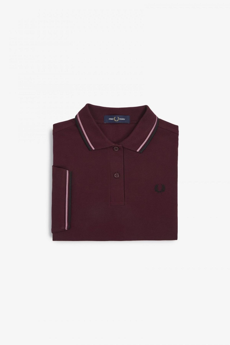 Fred Perry G3600 T-shirt Dam Rosa Rosa Svarta | SEICD79756