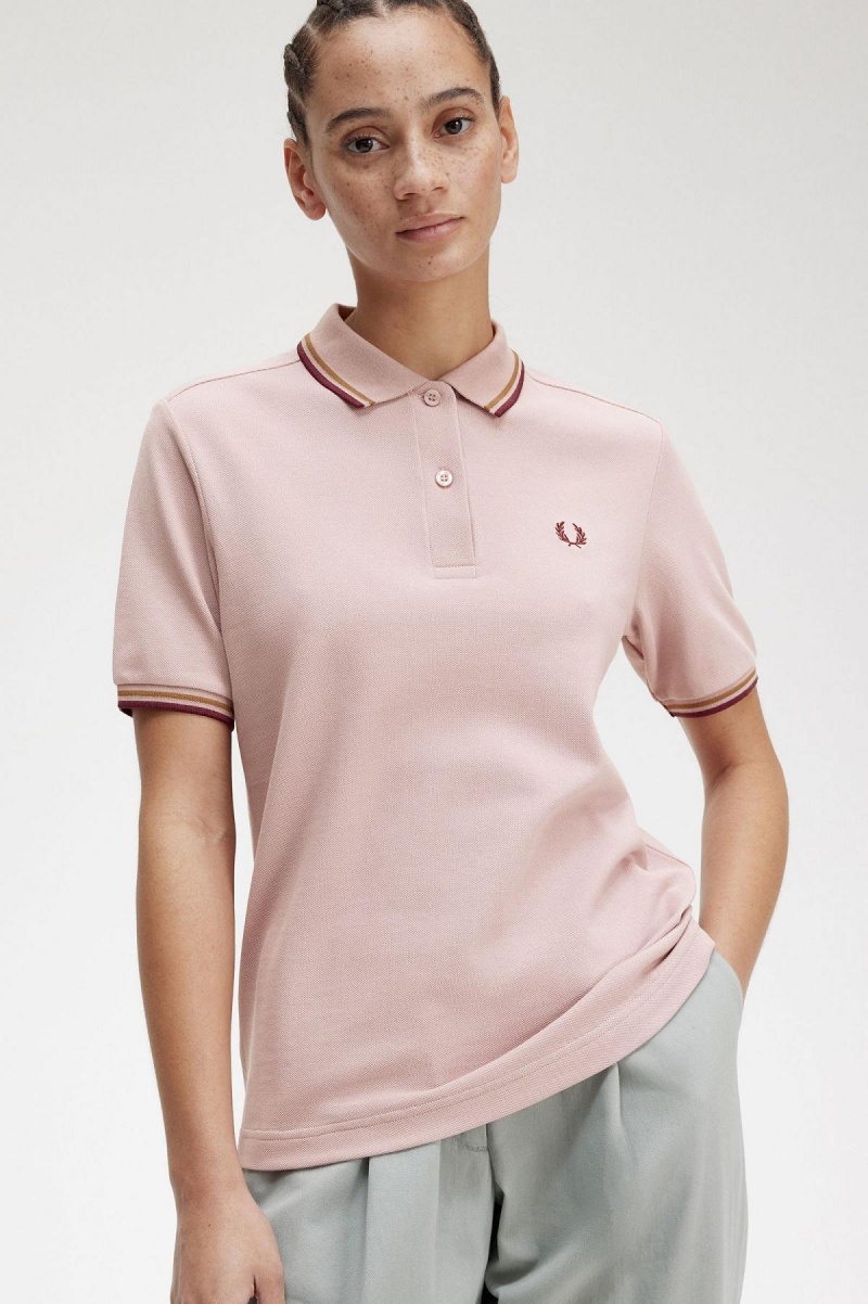 Fred Perry G3600 T-shirt Dam Rosa Rosa | ASEWC57055