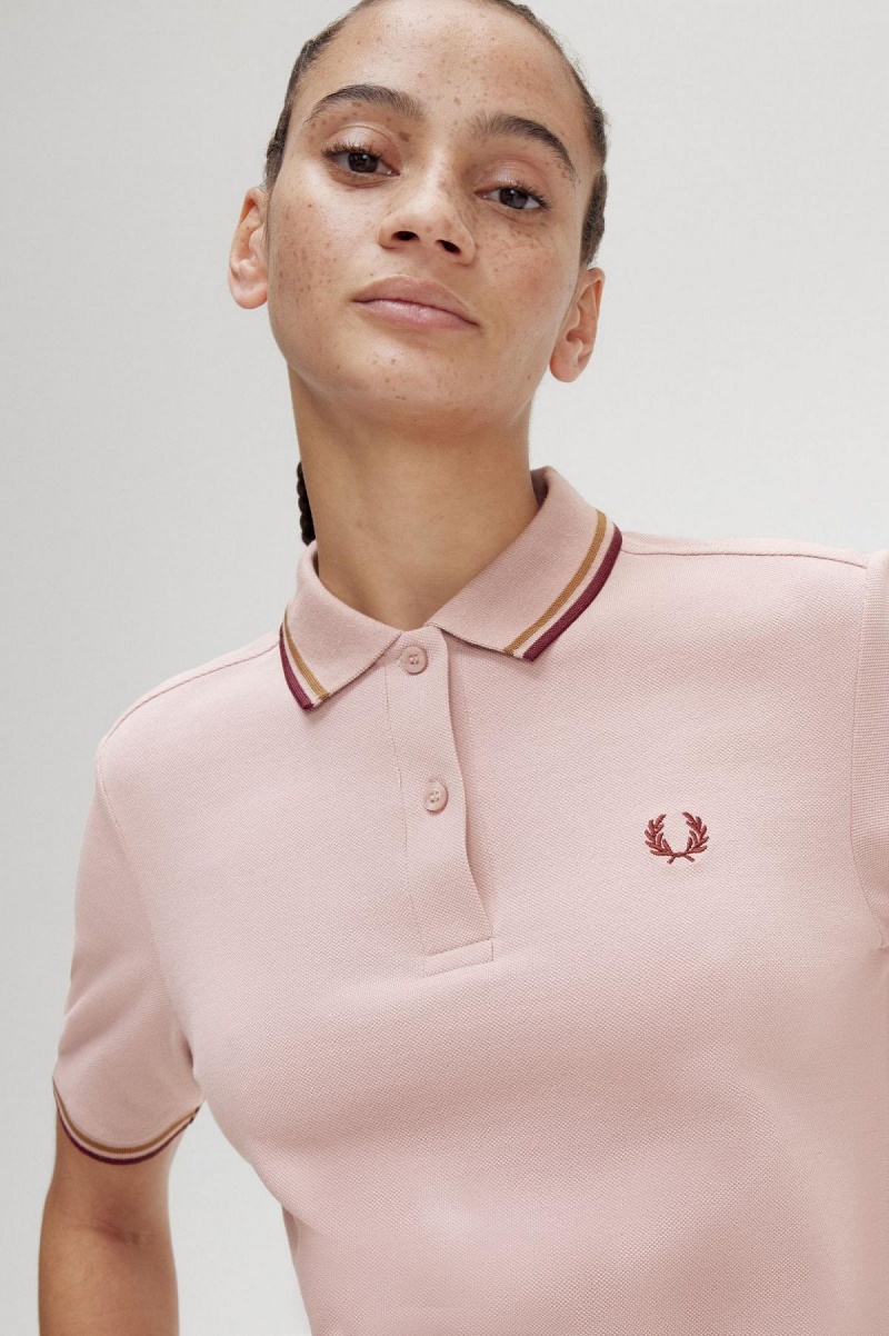 Fred Perry G3600 T-shirt Dam Rosa Rosa | ASEWC57055