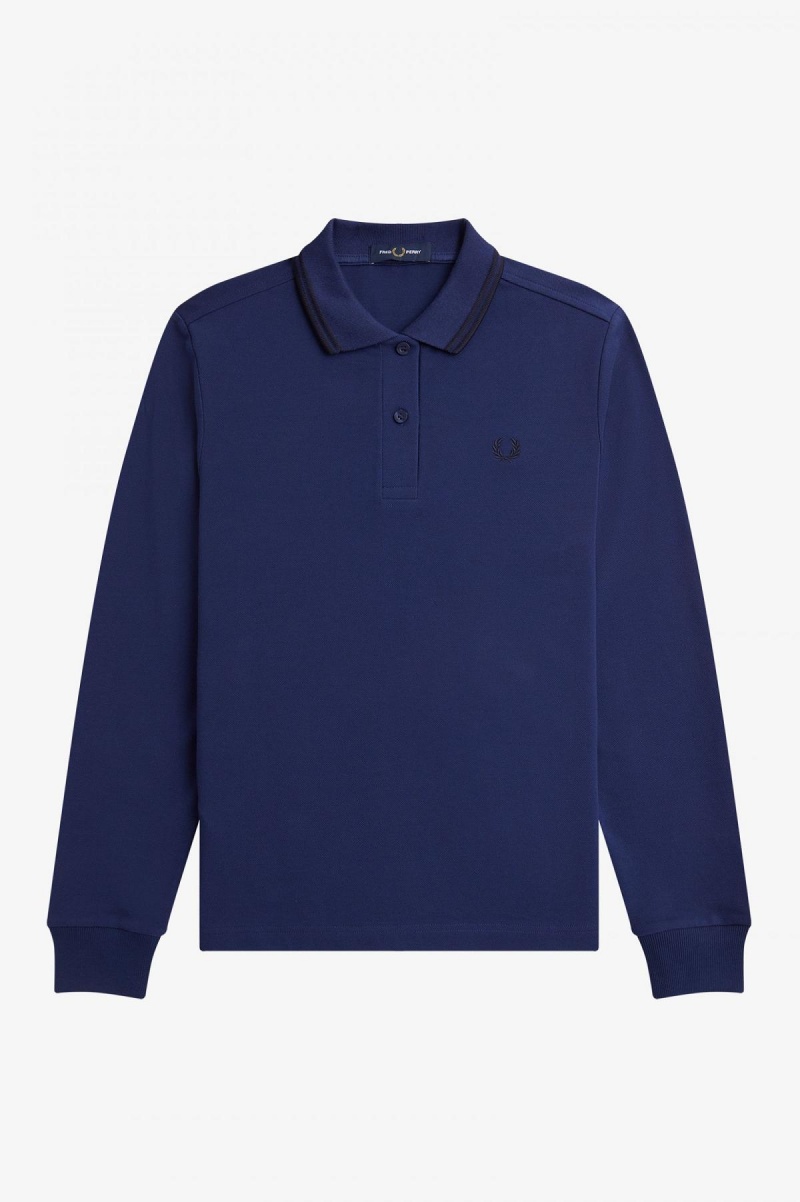 Fred Perry G3636 Fred Perry Shirt Dam Marinblå Svarta Svarta | TSEWZ57978