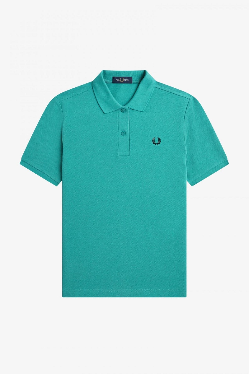 Fred Perry G6000 Fred Perry Shirt Dam Mörkmintgröna Svarta | XSEBH92523