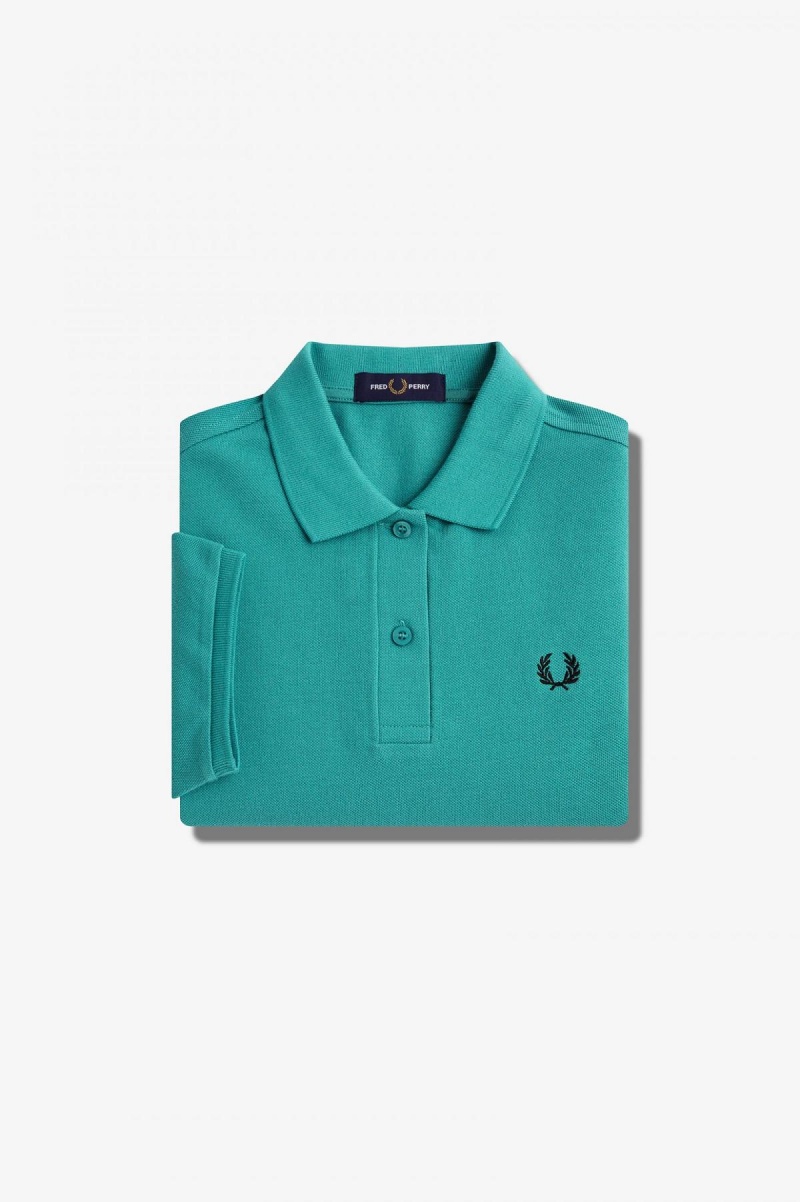 Fred Perry G6000 Fred Perry Shirt Dam Mörkmintgröna Svarta | XSEBH92523