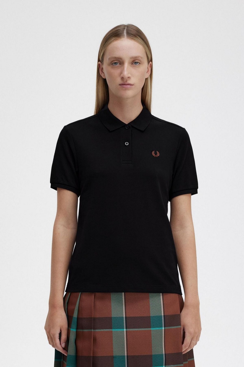 Fred Perry G6000 Fred Perry Shirt Dam Svarta Bruna | GSEUC91856