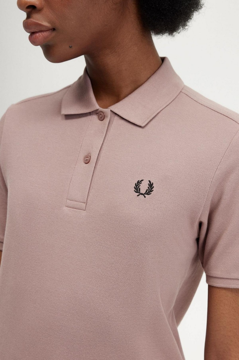 Fred Perry G6000 T-shirt Dam Mörkrosa Svarta | GSEEC89912