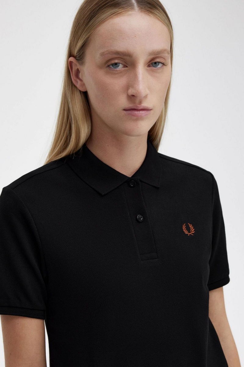 Fred Perry G6000 T-shirt Dam Svarta Bruna | XSEBH93500