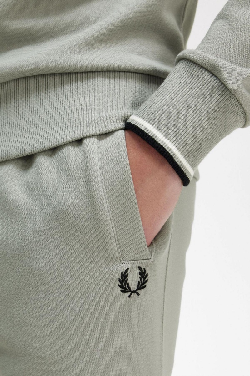 Fred Perry Half Zip Sweatshirt Träningsoverall Herr Limestone | MSEHR45962