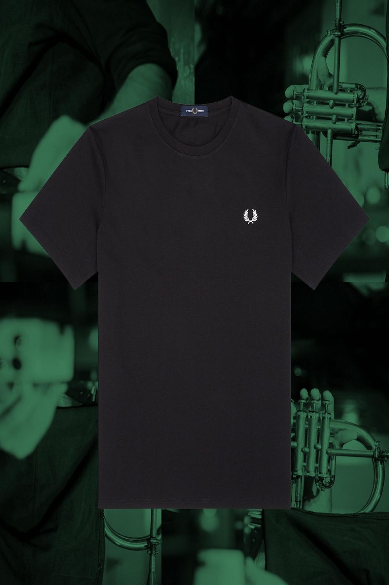 Fred Perry Hamburg Ringer T-shirt Herr Svarta | FSEHY93629