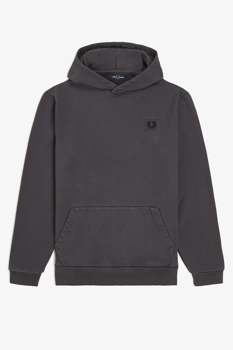 Fred Perry Heavyweight Hooded Tröjor Herr Gunmetal | SEJBT49636