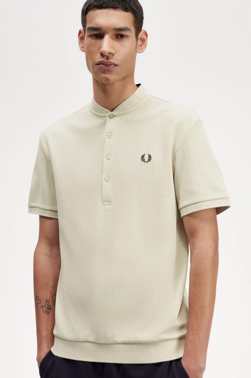 Fred Perry Henley Polo T-shirt Herr Ljus | SSEVO89476