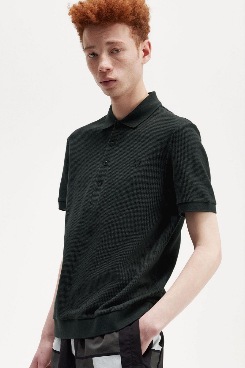 Fred Perry Honeycomb Bomull Polo Shirt Piketröja Herr Gröna | SEICD71755