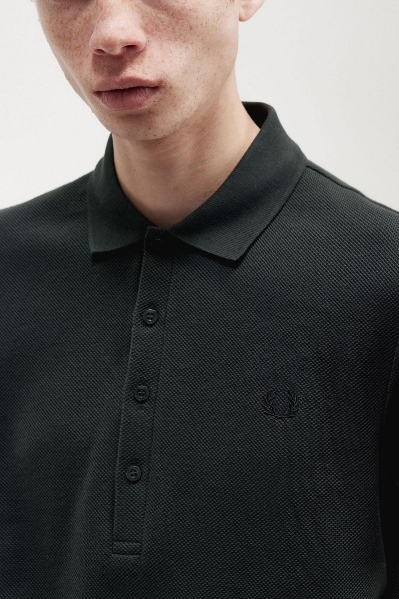 Fred Perry Honeycomb Bomull Polo Shirt Piketröja Herr Gröna | SEICD71755