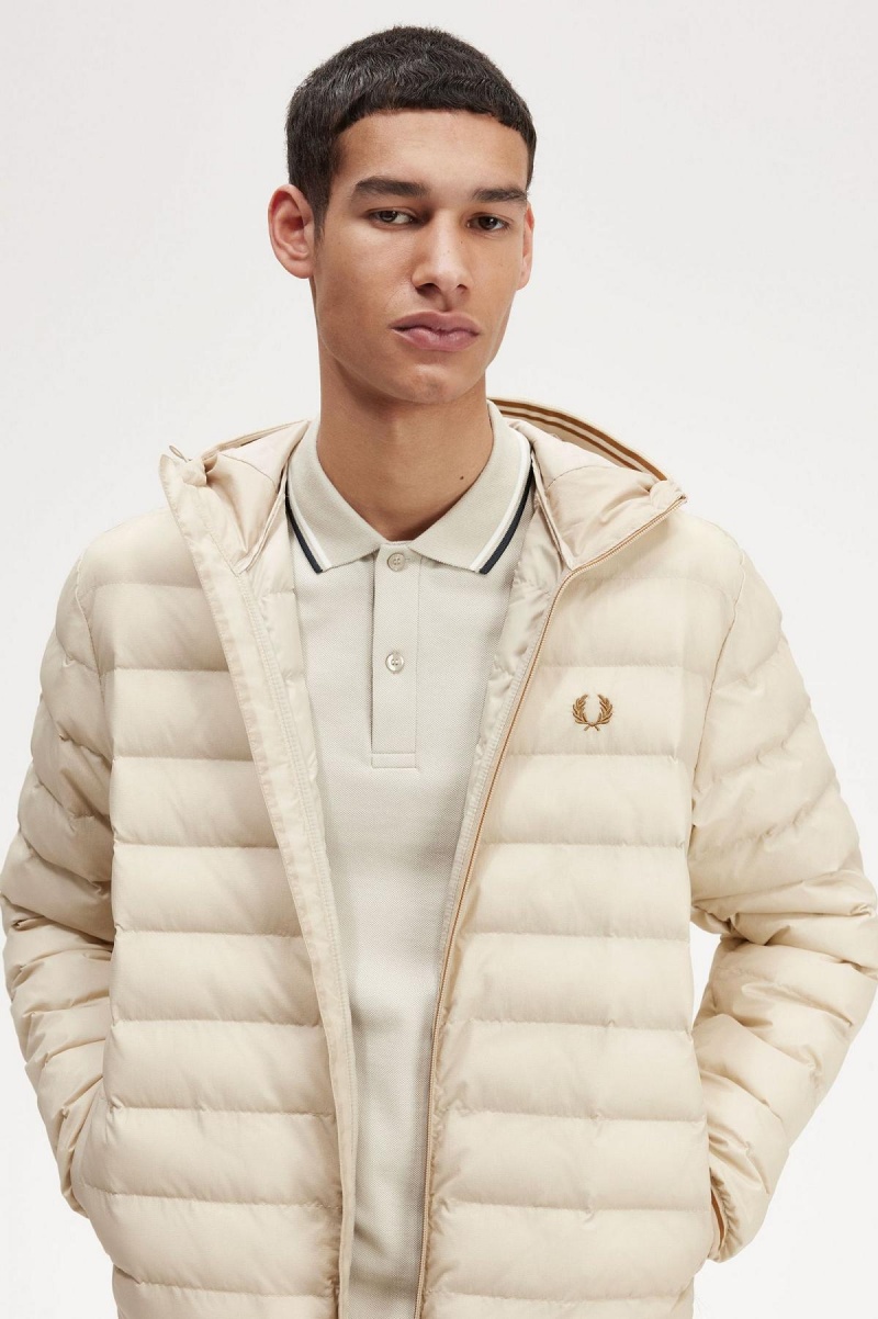 Fred Perry Hooded Insulated Rockar Herr Oatmeal | XSEGW54041