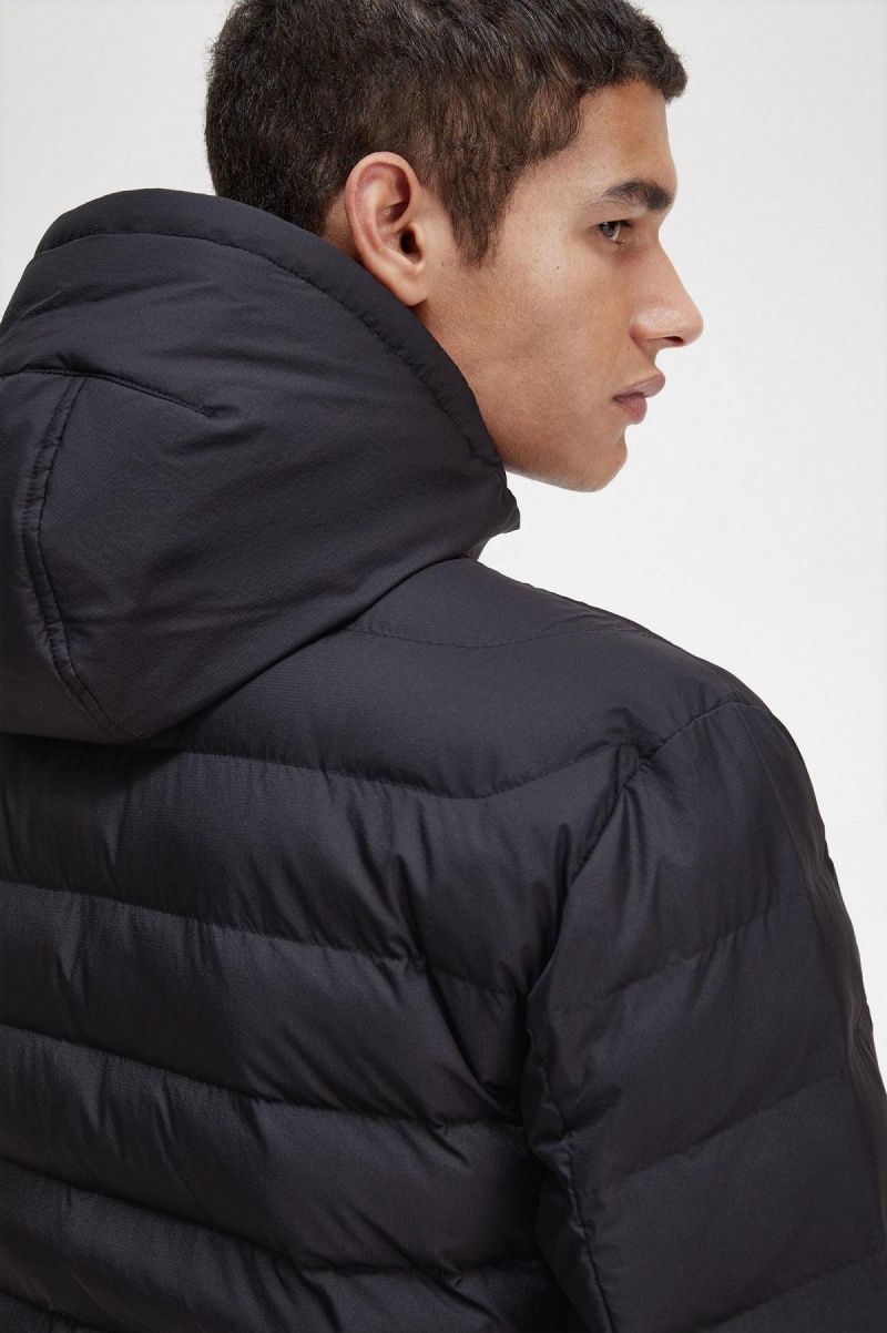 Fred Perry Hooded Insulated Rockar Herr Svarta | USETG11972