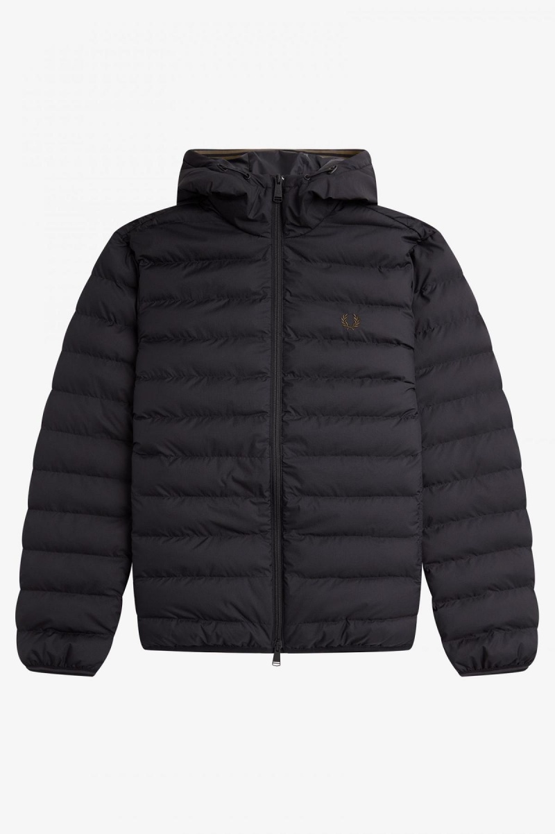 Fred Perry Hooded Insulated Rockar Herr Svarta | USETG11972