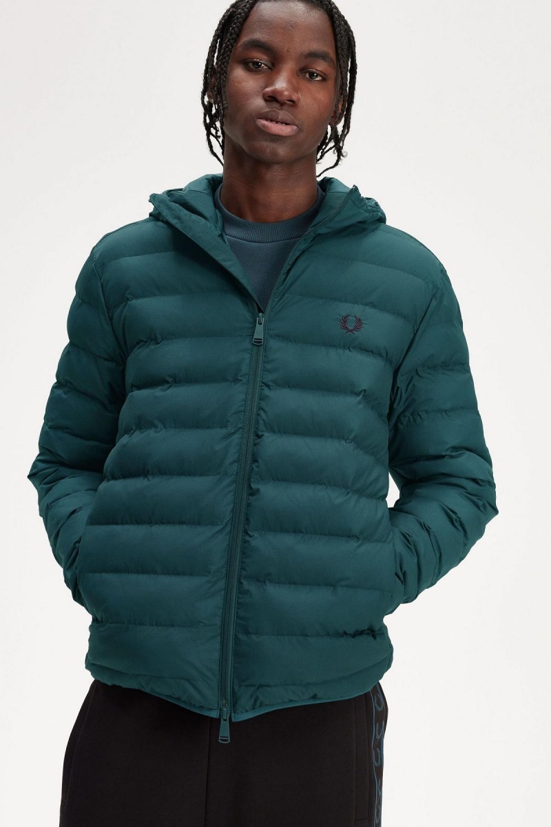 Fred Perry Hooded Insulated Rockar Herr Blå | SEQAV88797