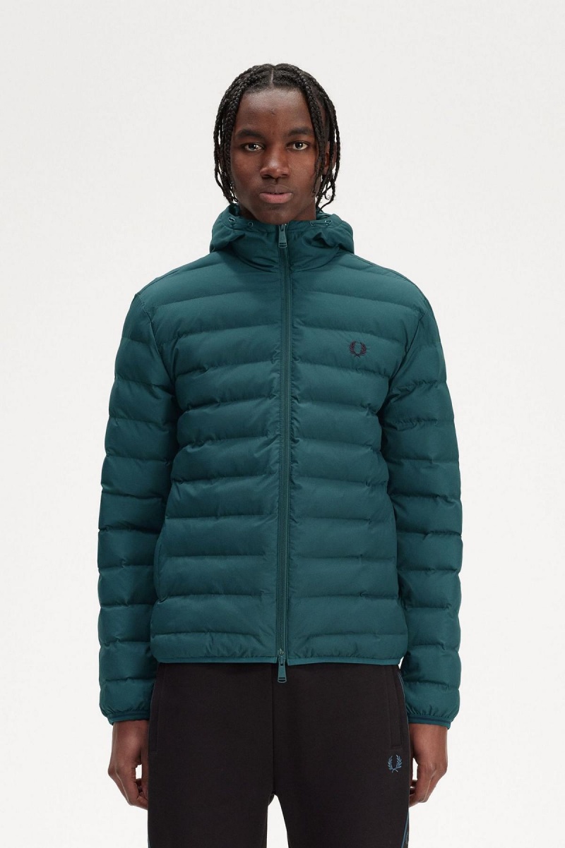 Fred Perry Hooded Insulated Rockar Herr Blå | SEQAV88797