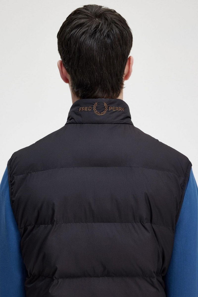 Fred Perry Insulated Gilet Rockar Herr Svarta | MSEFT32852