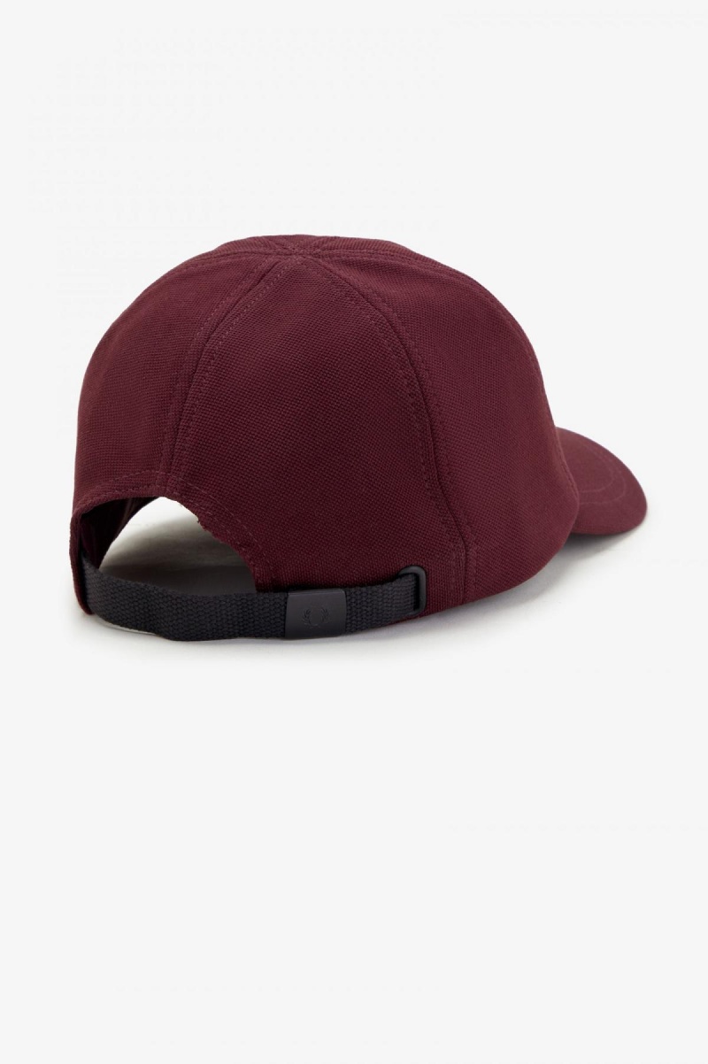 Fred Perry Klassiska Piqué Keps Accessories Oxblood / Shaded Stone | FSEUI18783