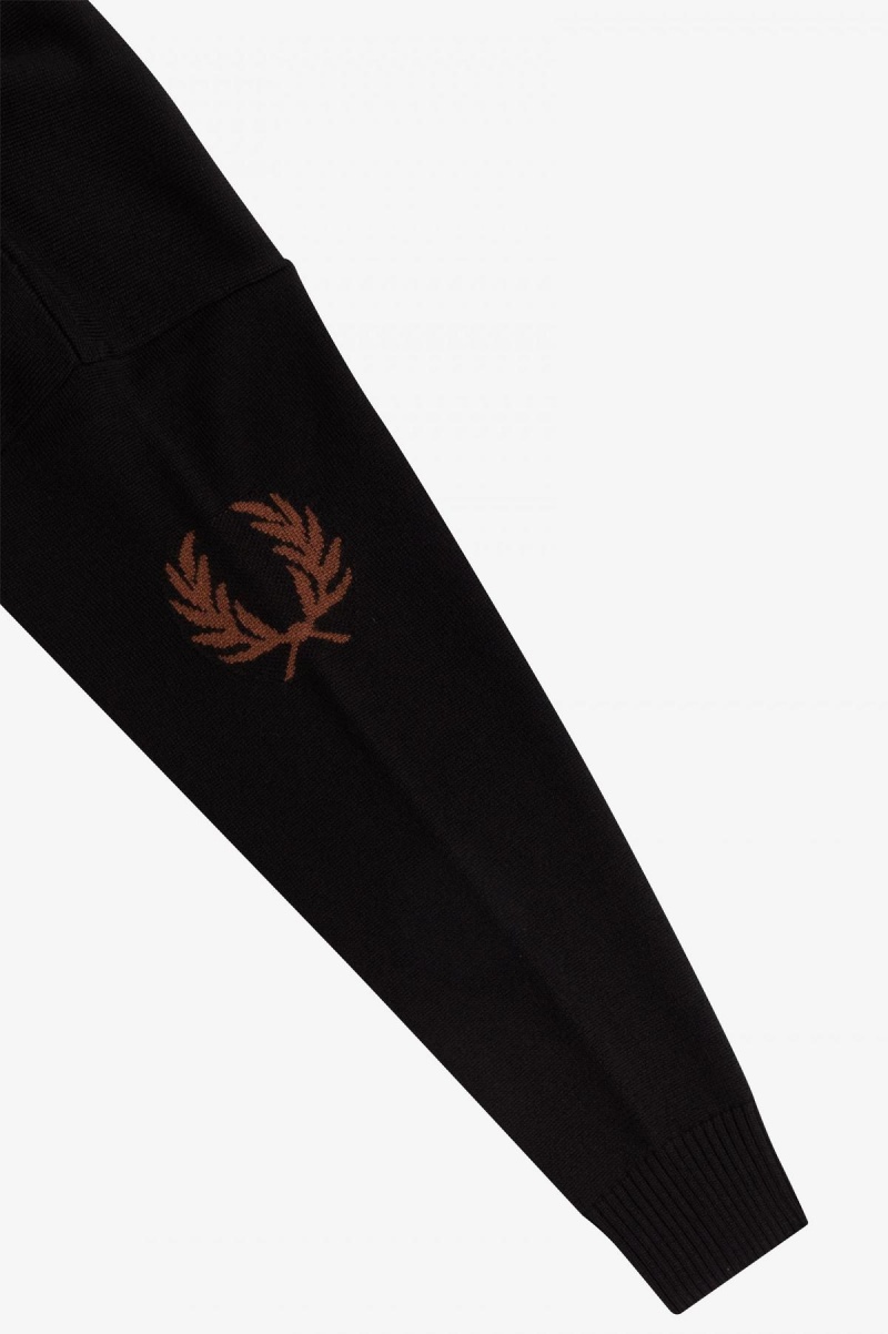 Fred Perry Laurel Wreath Stickad Klänning Dam Svarta | SEJZR49611