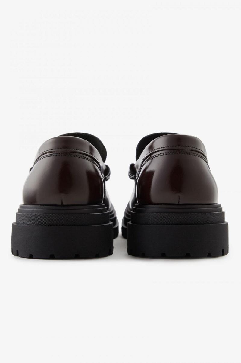 Fred Perry Läder Loafer Skor Herr Oxblood | XSEBH33850