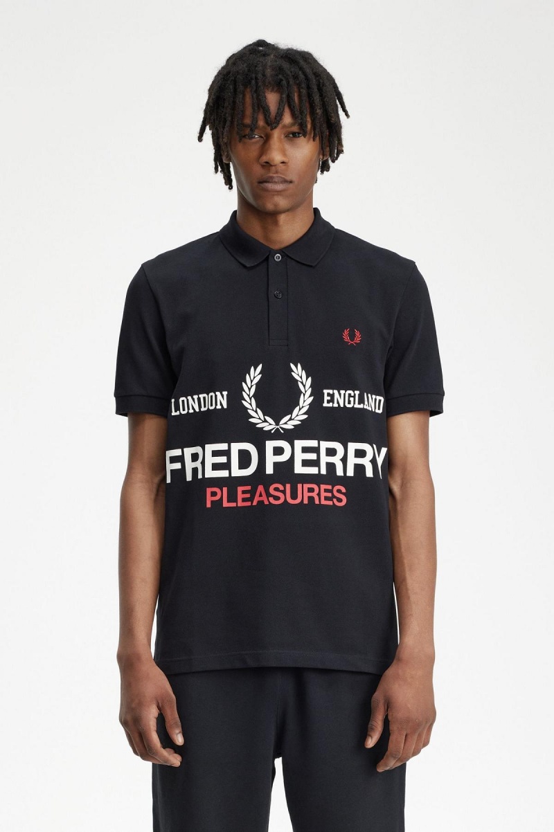 Fred Perry Logo Fred Perry Shirt Piketröja Herr Svarta | SEICD24290