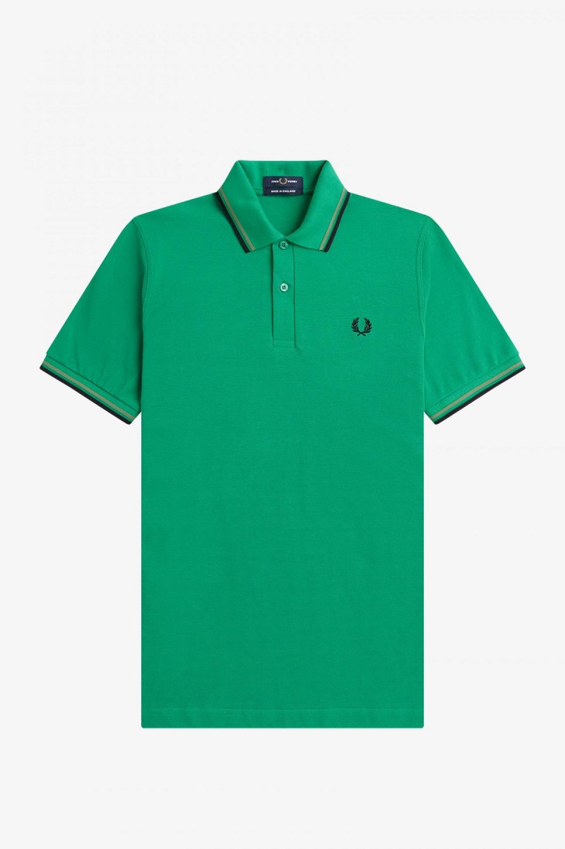 Fred Perry M12 Fred Perry Shirt Herr Gröna Gröna Svarta | SSENY84649