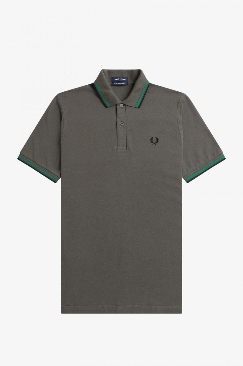 Fred Perry M12 Fred Perry Shirt Herr Gröna Gröna Svarta | PSEER92108