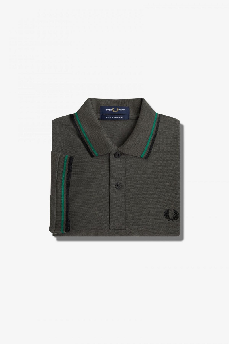 Fred Perry M12 Fred Perry Shirt Herr Gröna Gröna Svarta | PSEER92108