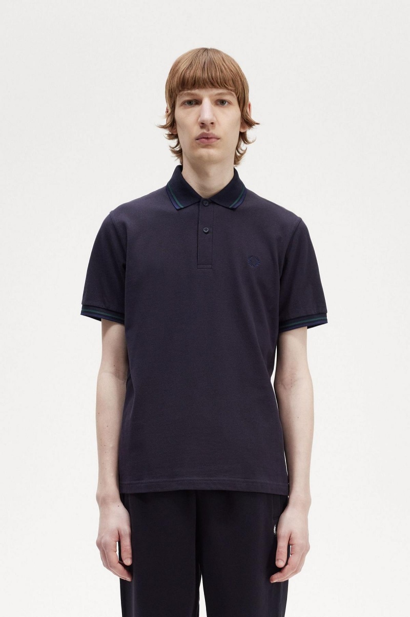 Fred Perry M12 Fred Perry Shirt Herr Marinblå Blå Marinblå | MSEHR37256