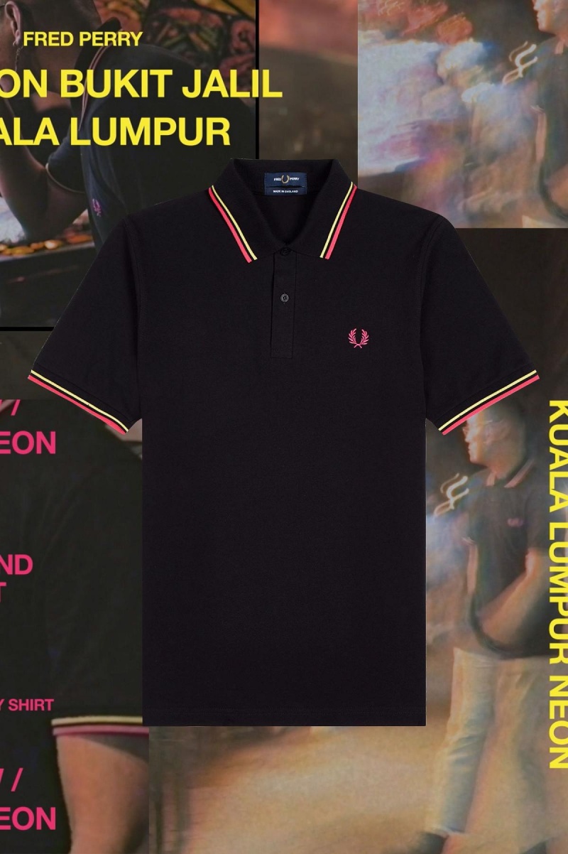 Fred Perry M12 Fred Perry Shirt Herr Svarta Gula | SENZX39854