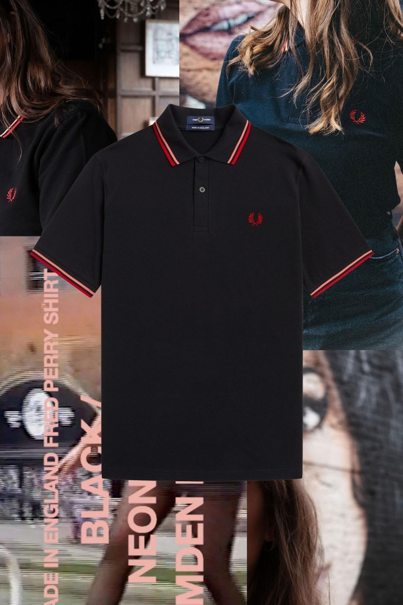 Fred Perry M12 Fred Perry Shirt Herr Svarta Korall | GSEEC44990