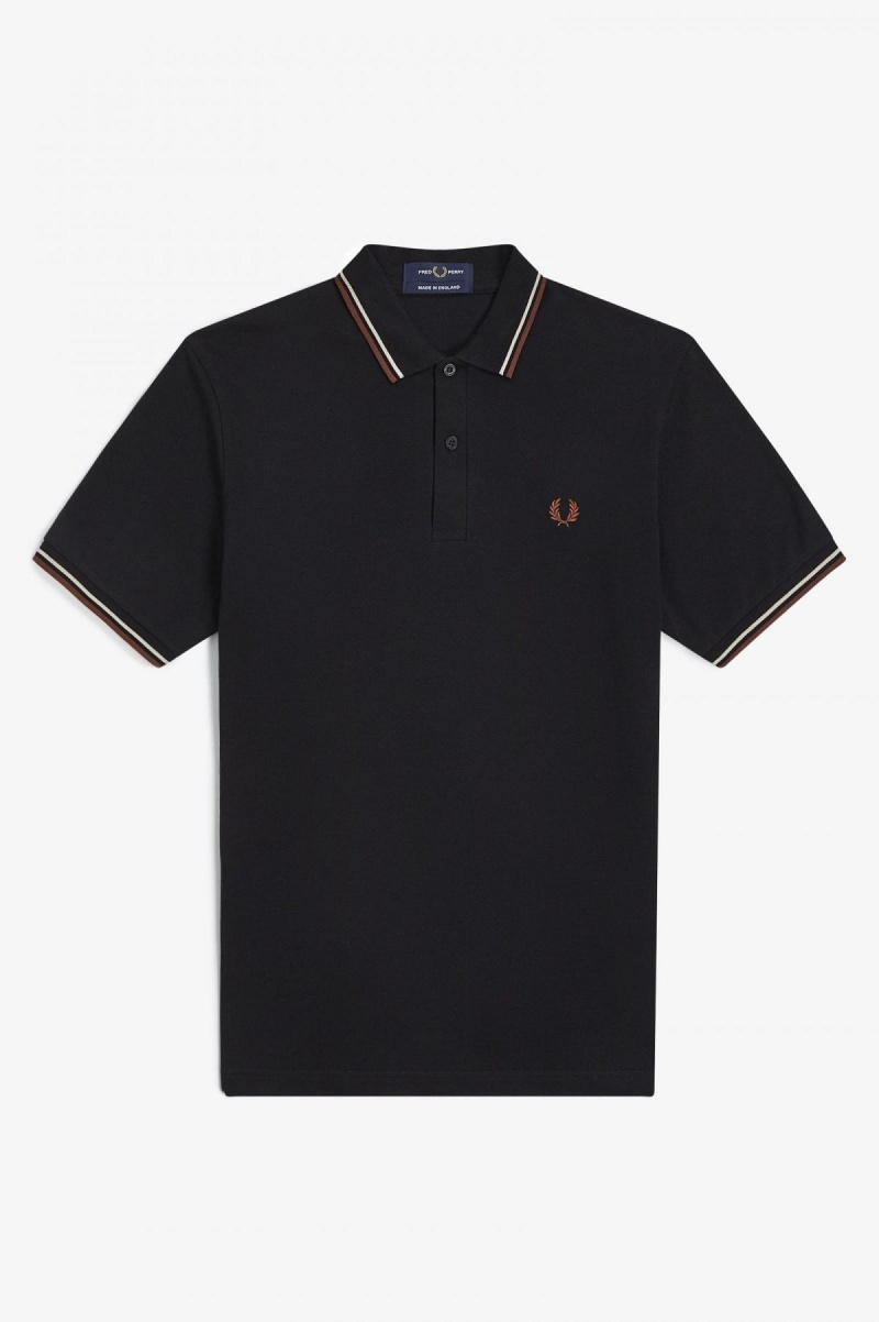 Fred Perry M12 Fred Perry Shirt Herr Svarta Bruna | ESEVG72112