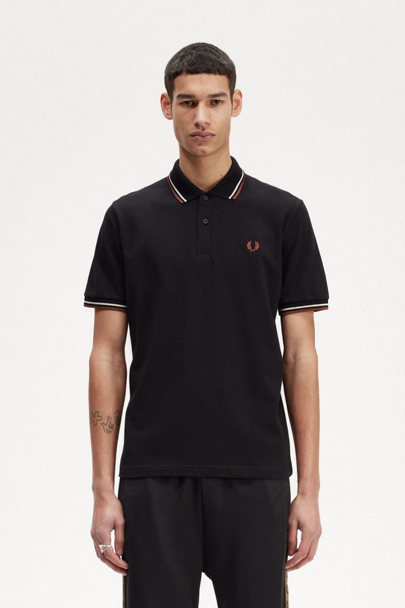 Fred Perry M12 Fred Perry Shirt Herr Svarta Bruna | ESEVG72112