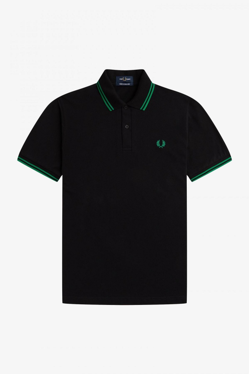 Fred Perry M12 Fred Perry Shirt Herr Svarta Gröna Gröna | SEXBR58218