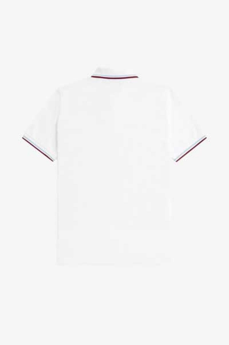 Fred Perry M12 Fred Perry Shirt Herr Vita Vinröda | SSENY36784