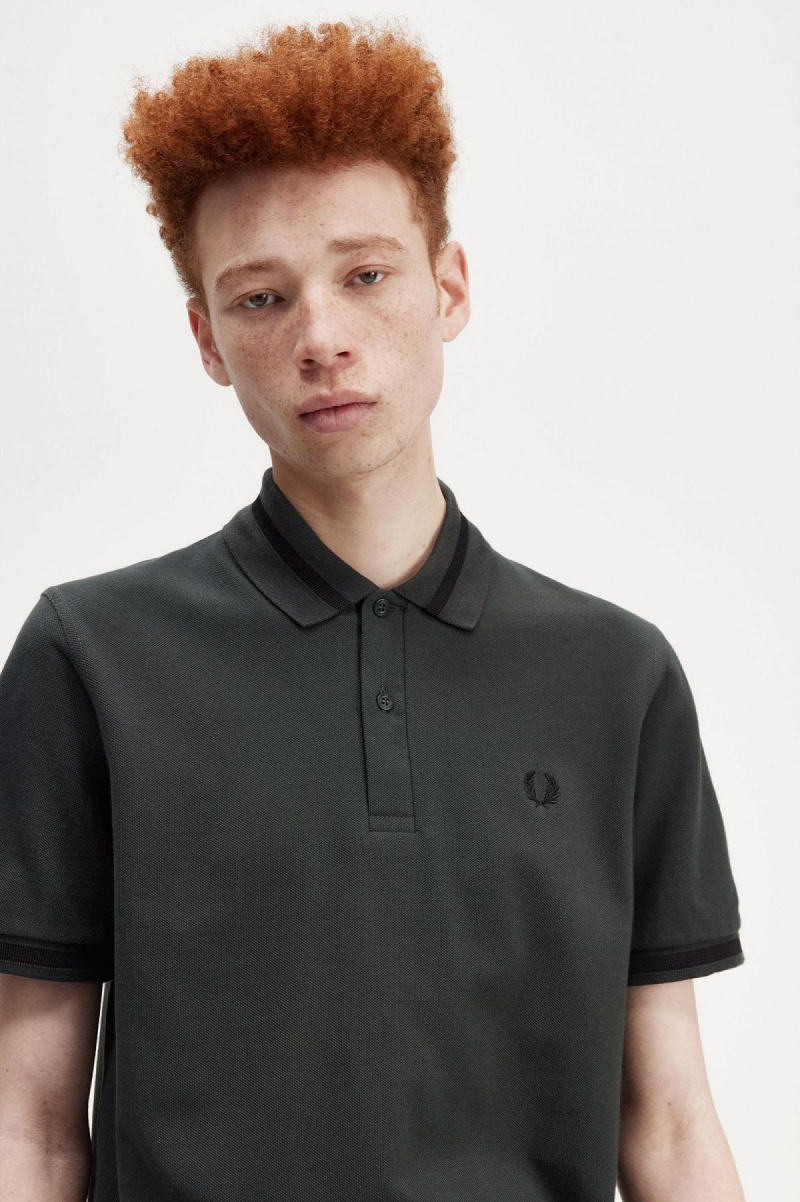 Fred Perry M2 Piketröja Herr Gröna Svarta | SEDFL25393