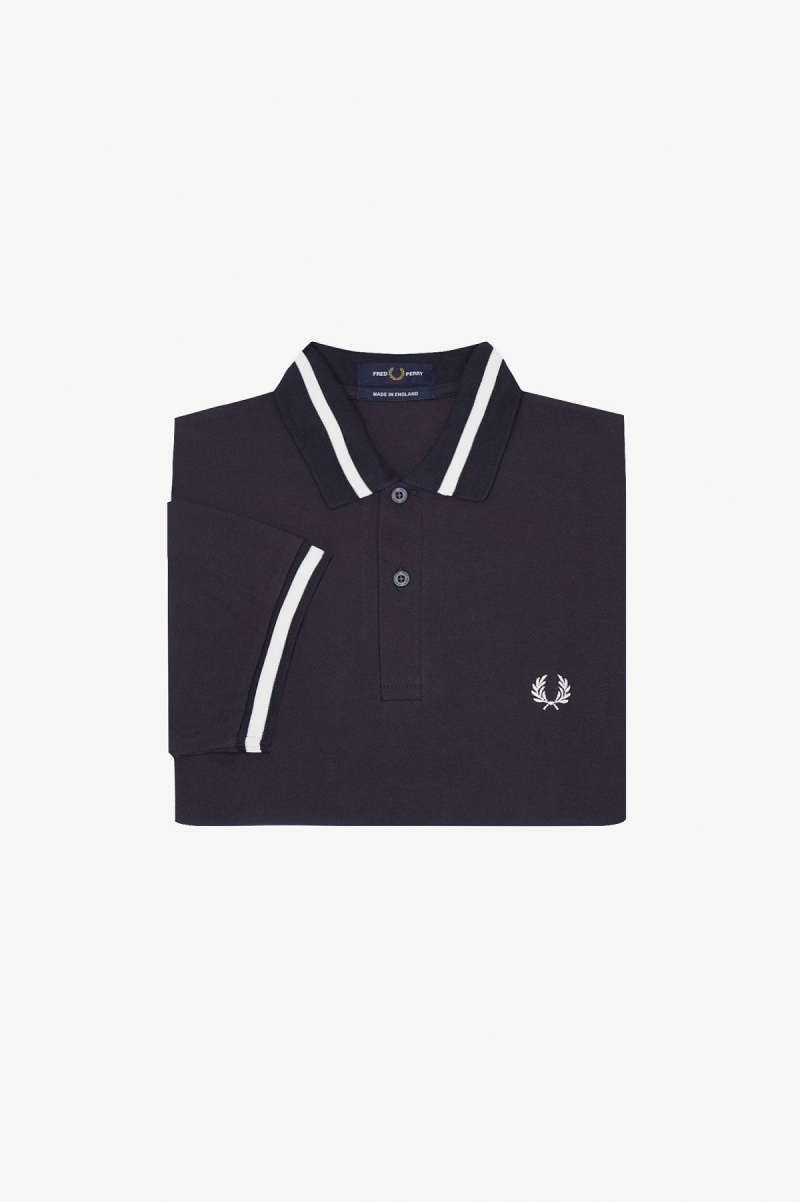 Fred Perry M2 Piketröja Herr Marinblå Vita | SECVG99157