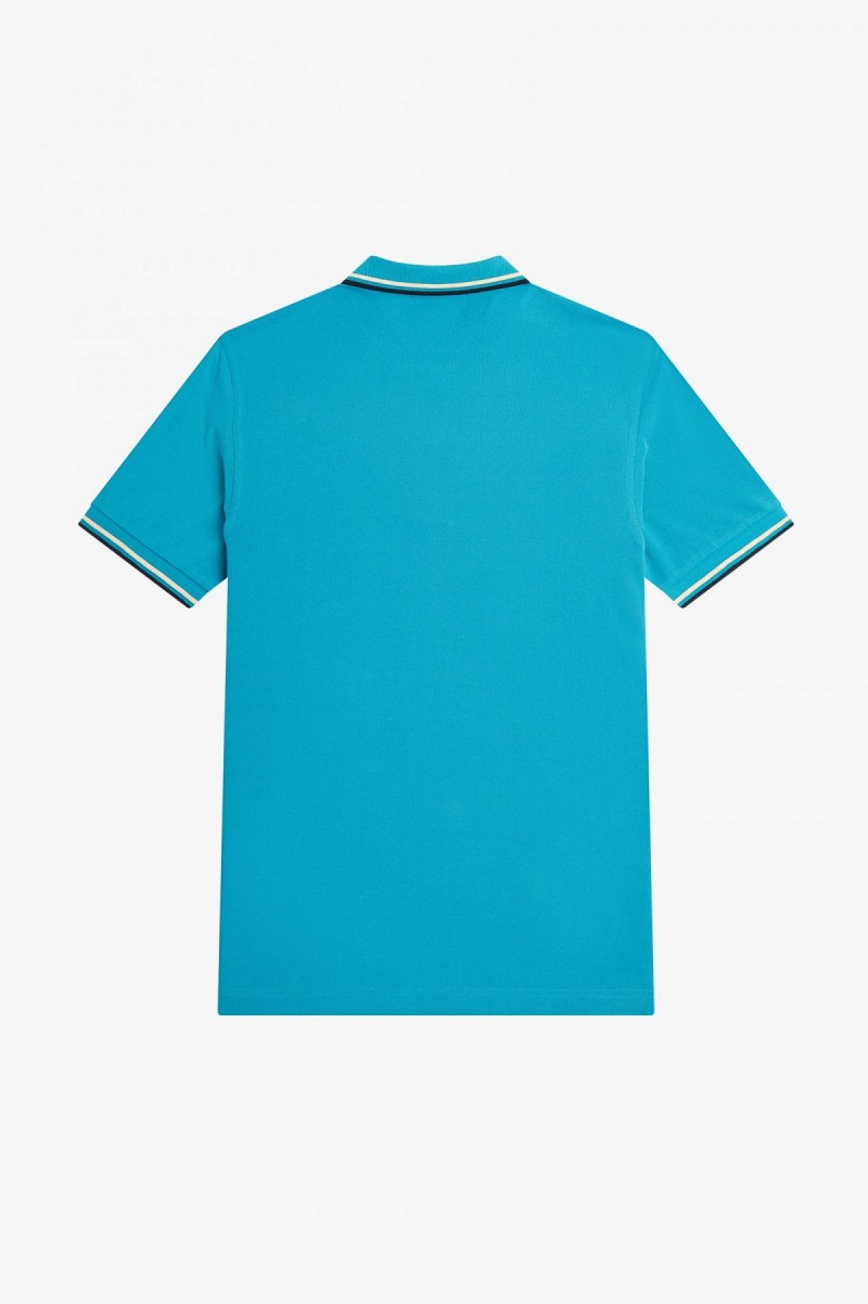 Fred Perry M3600 Fred Perry Shirt Herr Blå Grädde Svarta | MSEFT58295