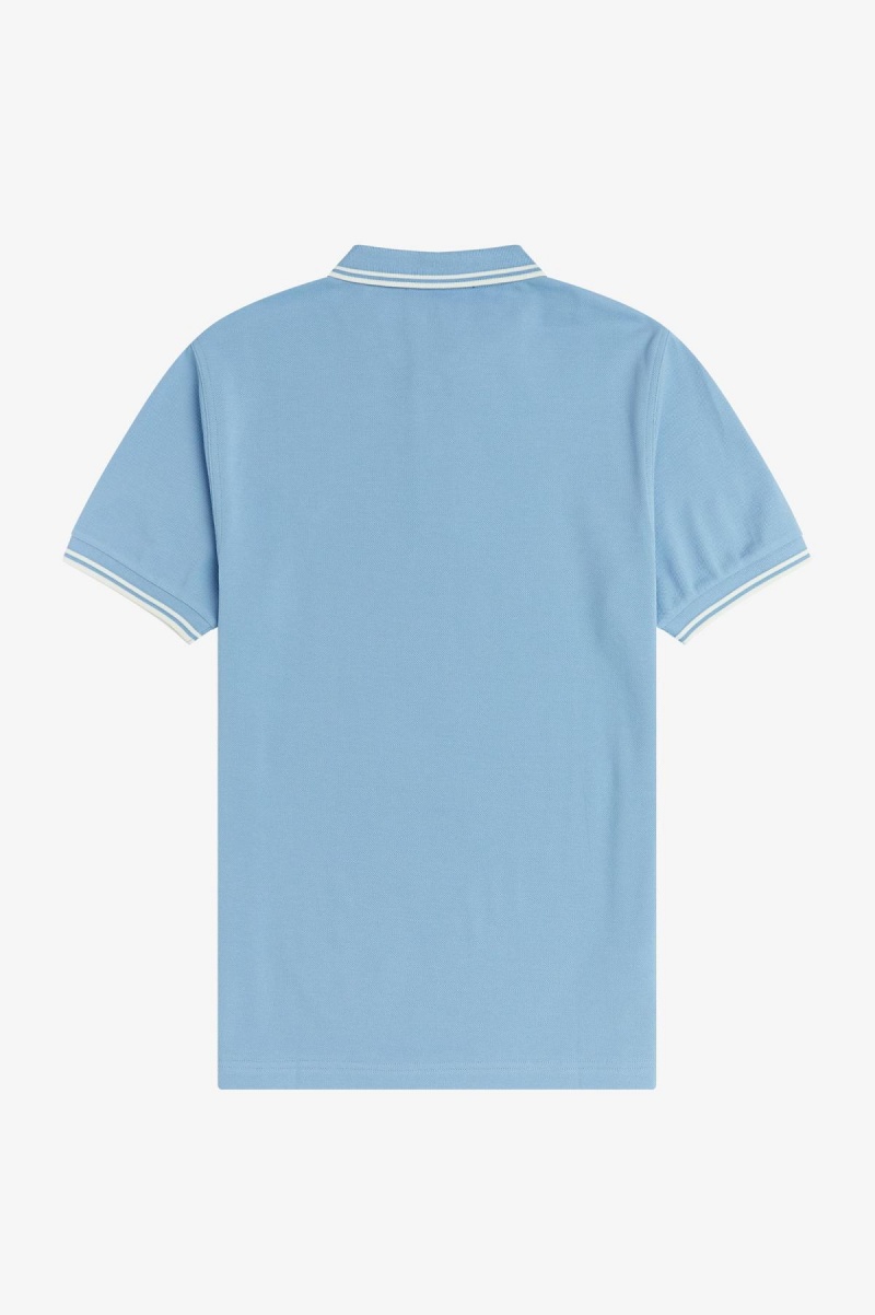 Fred Perry M3600 Fred Perry Shirt Herr Blå Vita Vita | SEICD41284