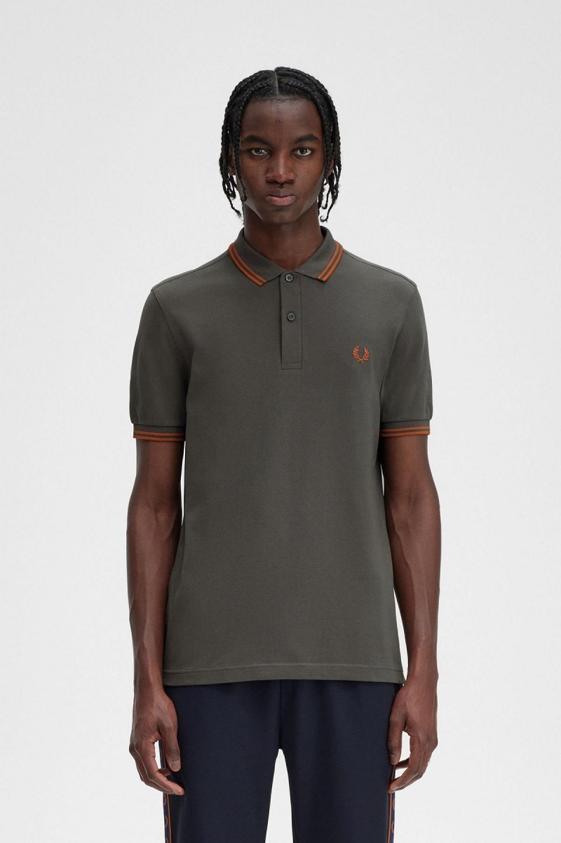 Fred Perry M3600 Fred Perry Shirt Herr Gröna | SEJVR85617