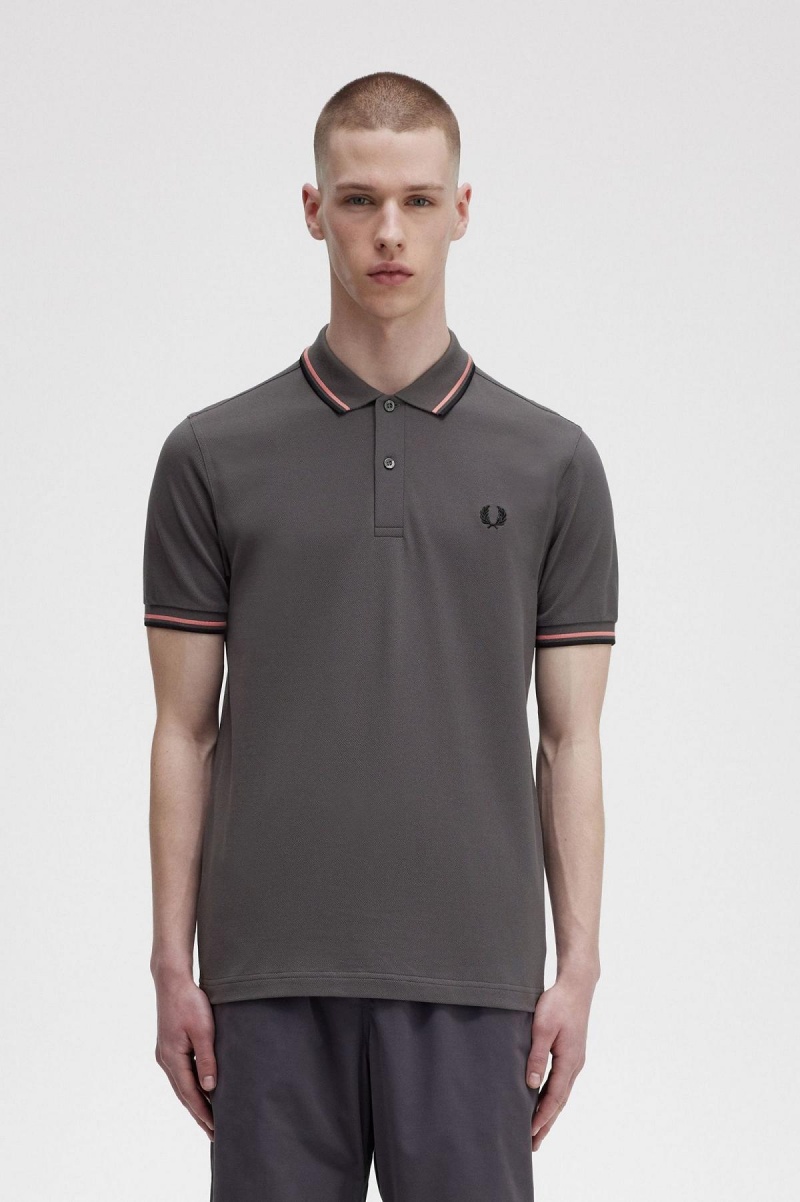 Fred Perry M3600 Fred Perry Shirt Herr Korall Svarta | PSEQX45785